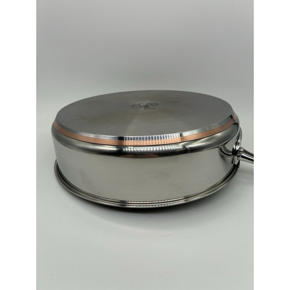 Emeril by ALL CLAD 3 Qt Sauce Pan 10" Saute Stainless Skillet W/ LID Copper Core - Picture 3 of 16